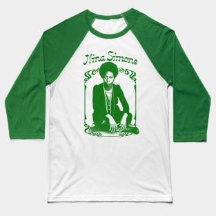 Nina Simone // Original Retro Fan Art Design Baseball T-Shirt